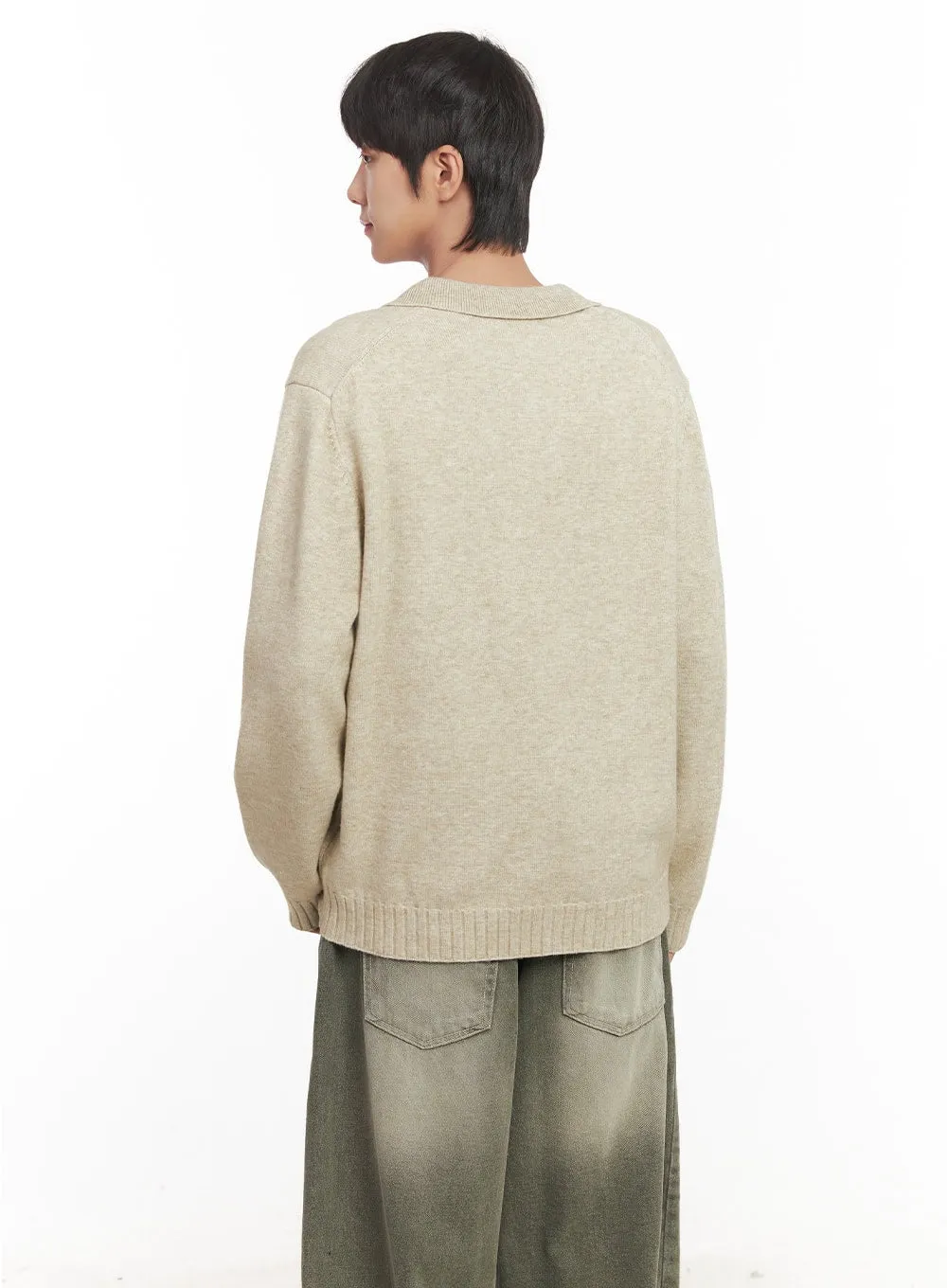 Men's Collared Knitted Sweater IM519