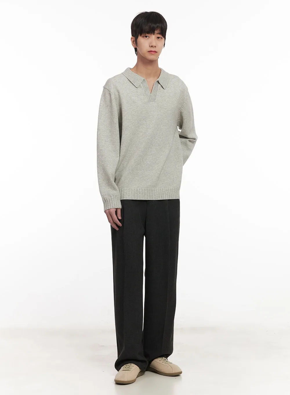 Men's Collared Knitted Sweater IM519