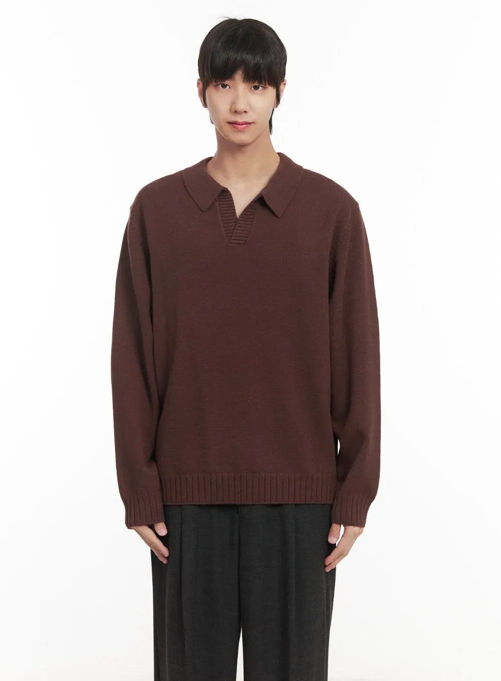 Men's Collared Knitted Sweater IM519
