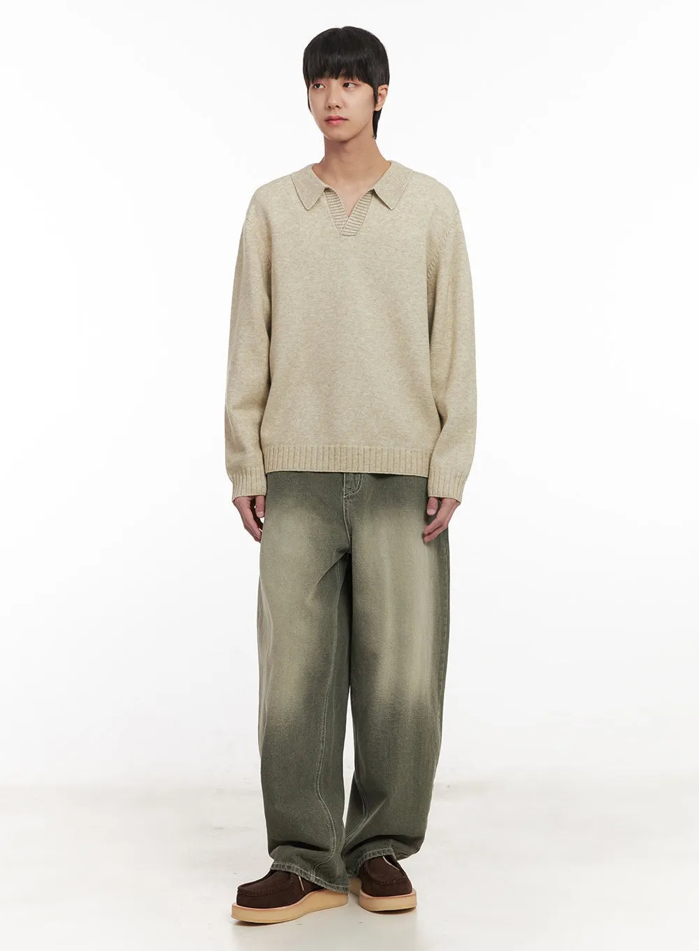 Men's Collared Knitted Sweater IM519