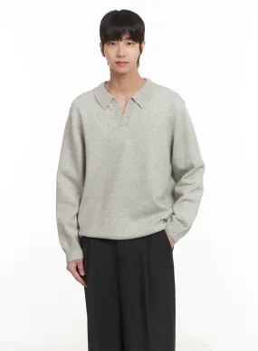 Men's Collared Knitted Sweater IM519