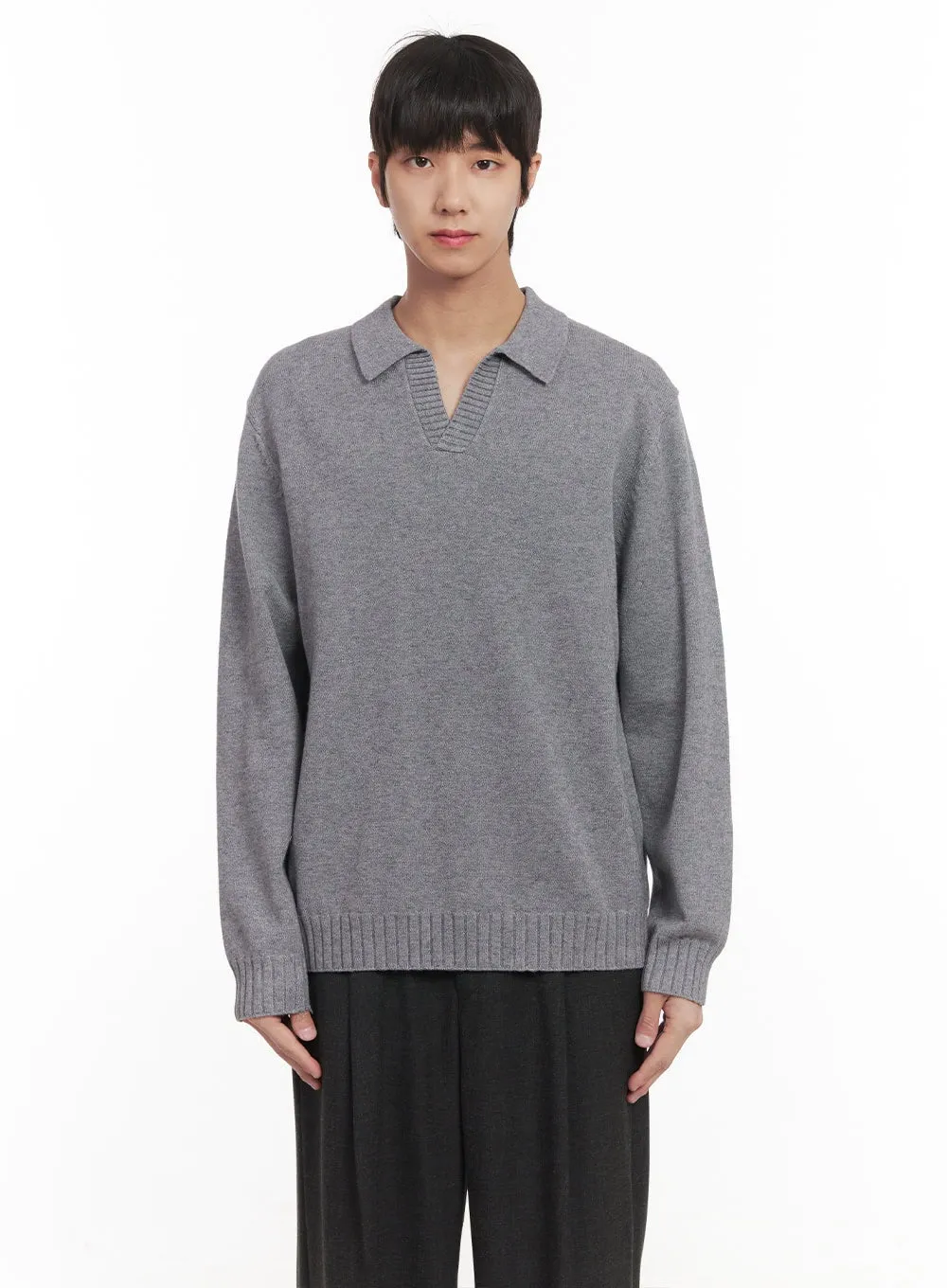 Men's Collared Knitted Sweater IM519