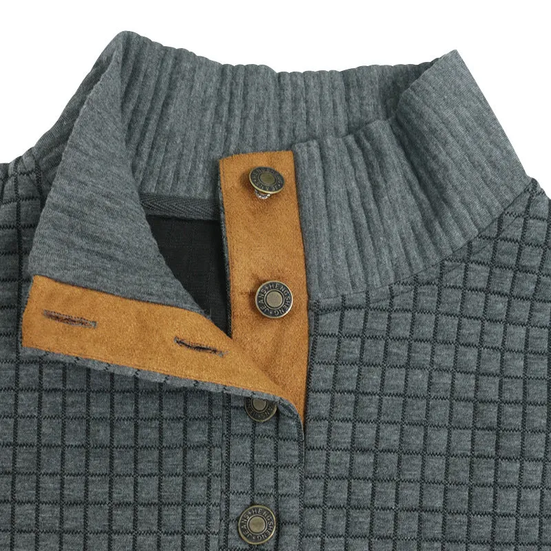 Men's Long-sleeved Pullover Hoodie with Stand-up Collar Men Sweatshirts