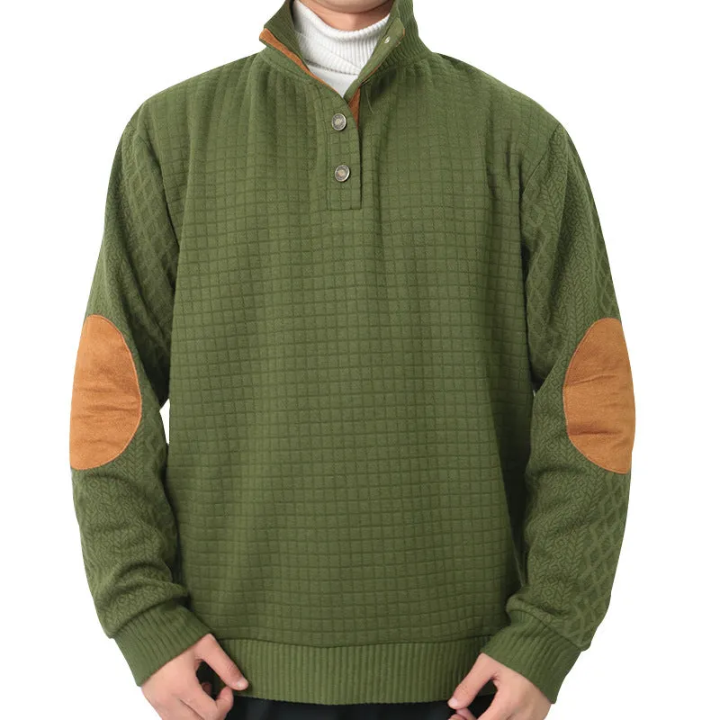 Men's Long-sleeved Pullover Hoodie with Stand-up Collar Men Sweatshirts