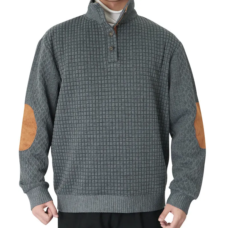 Men's Long-sleeved Pullover Hoodie with Stand-up Collar Men Sweatshirts
