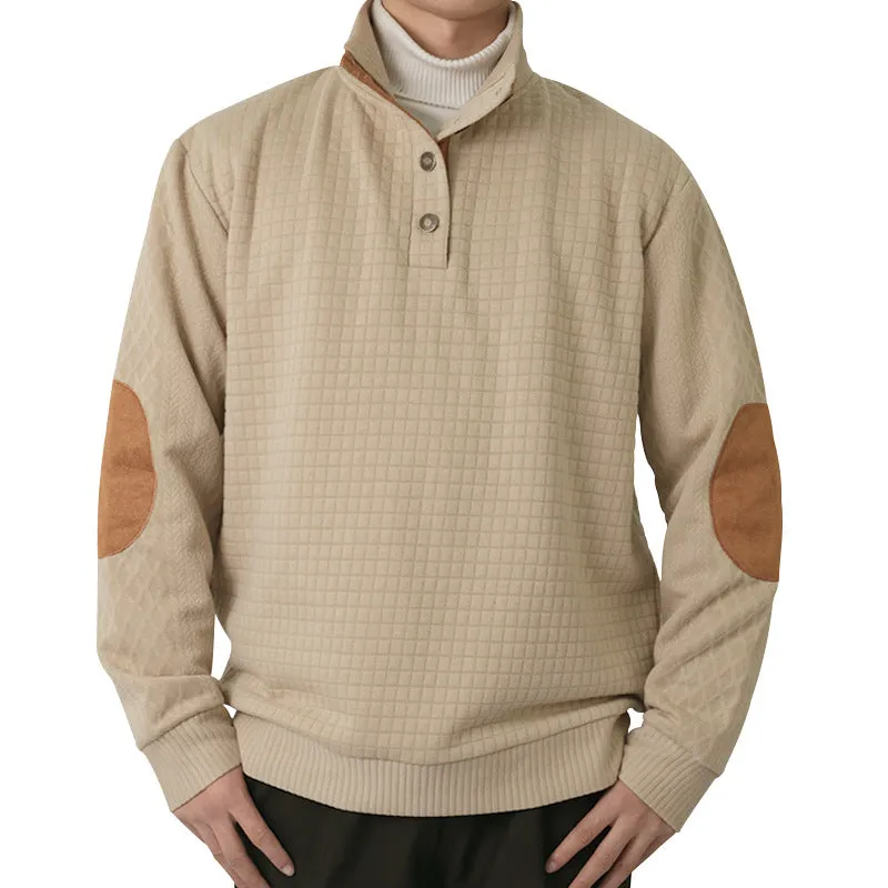 Men's Long-sleeved Pullover Hoodie with Stand-up Collar Men Sweatshirts