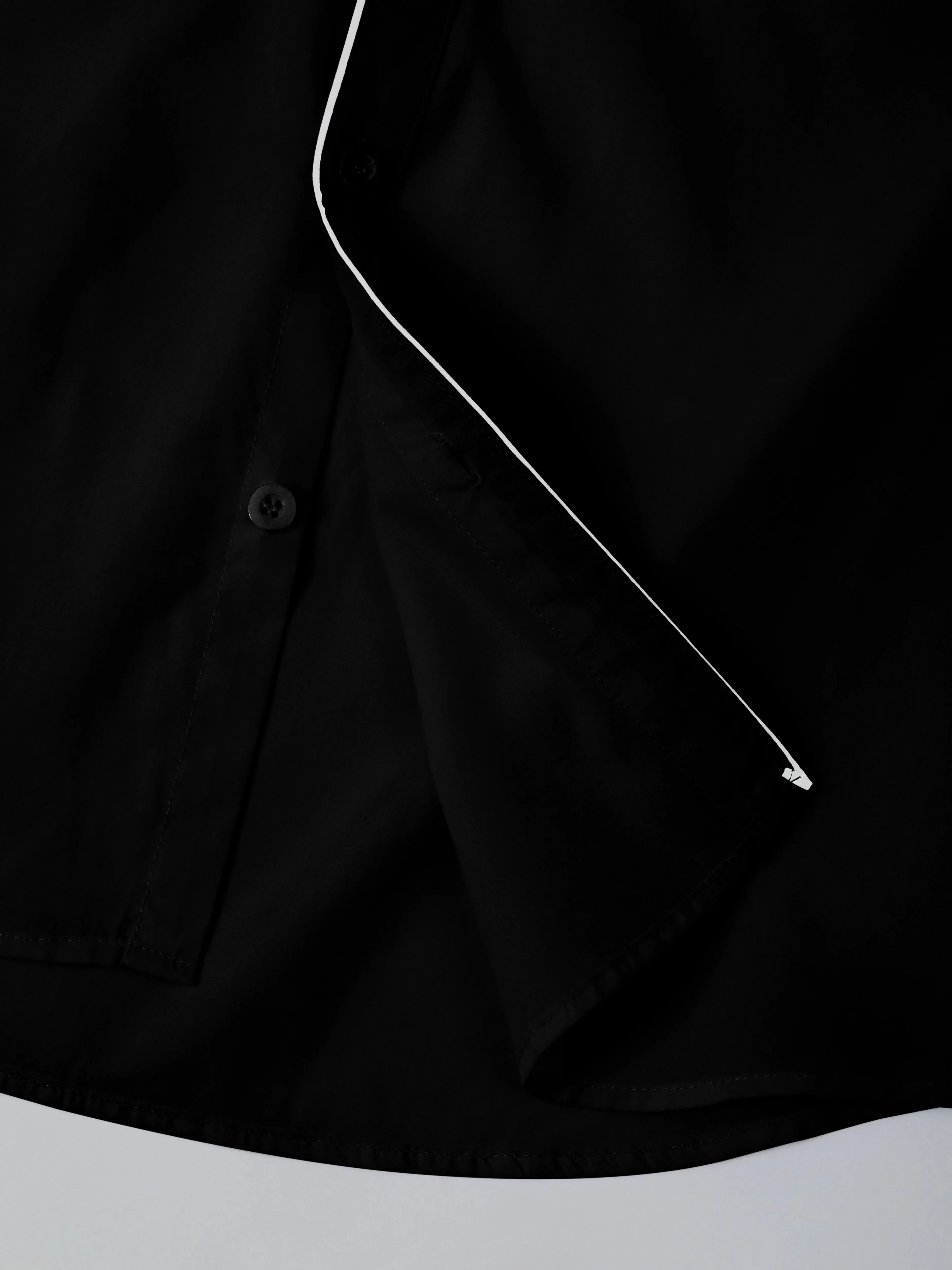 Mens long-sleeved solid color shirt with stand-up collar