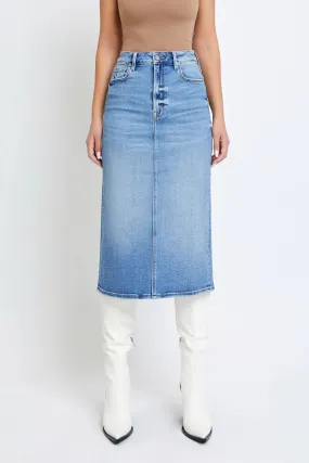 Midi High Waist Pencil Denim Skirt