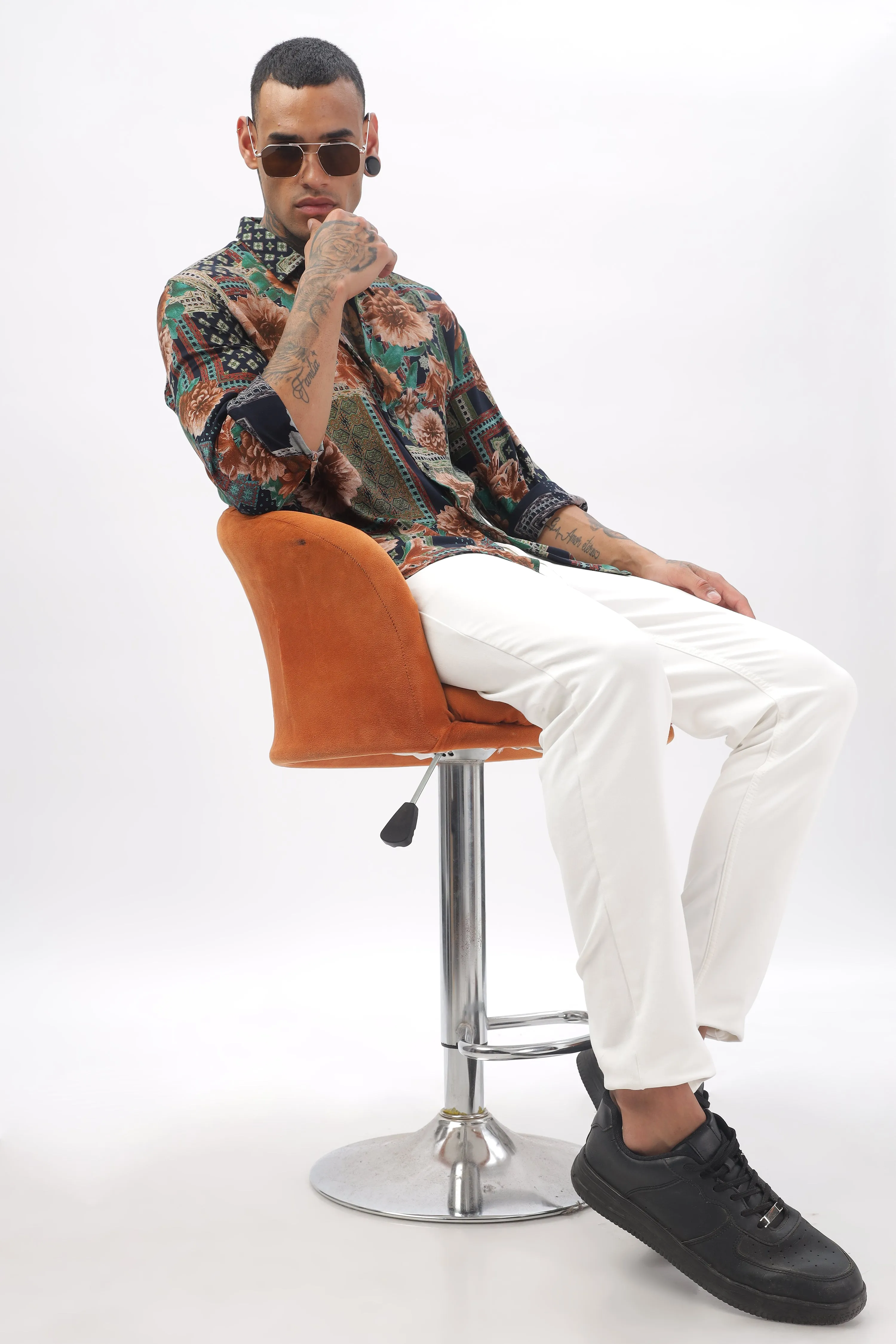 Midnight Floral Viscose Shirt