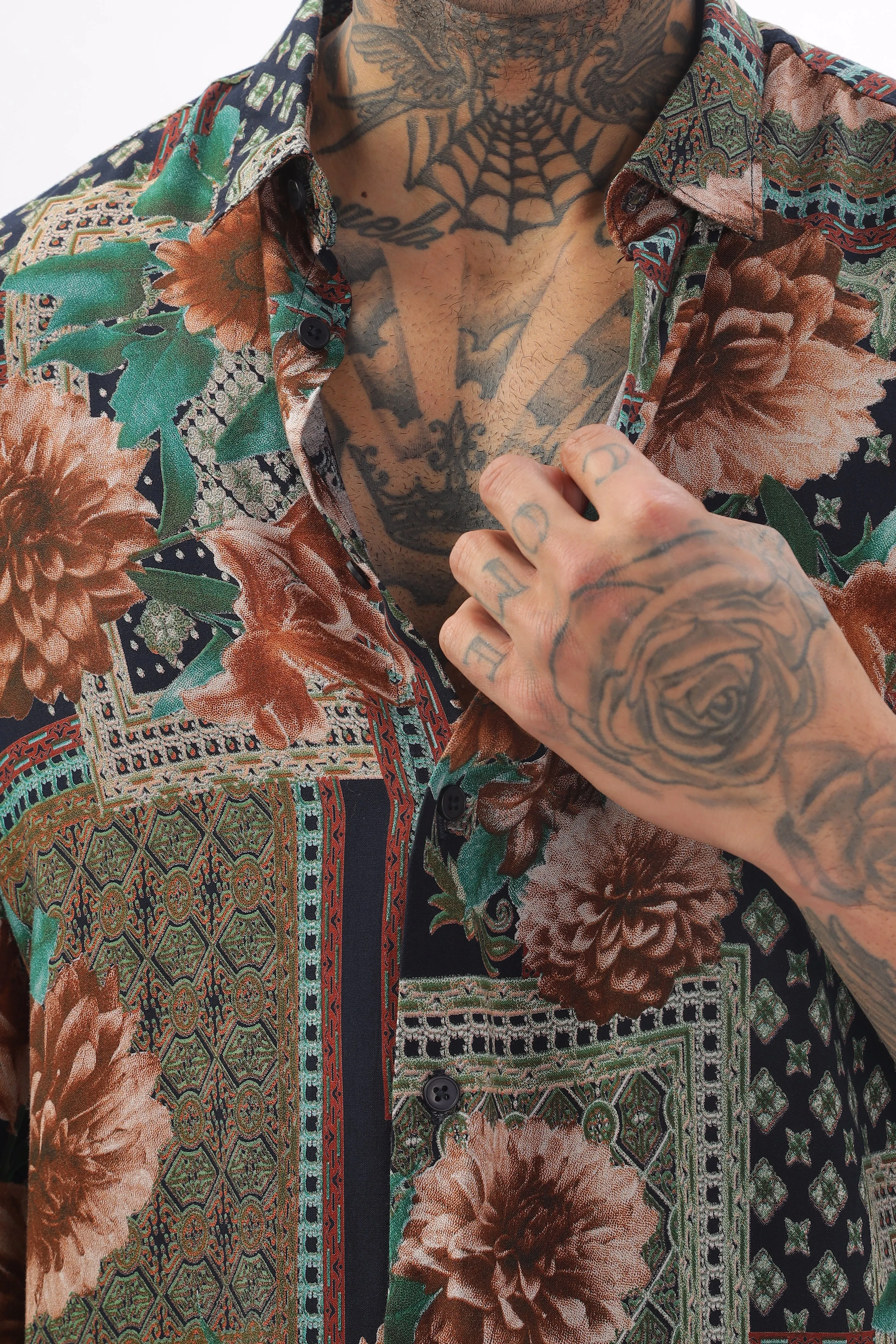 Midnight Floral Viscose Shirt