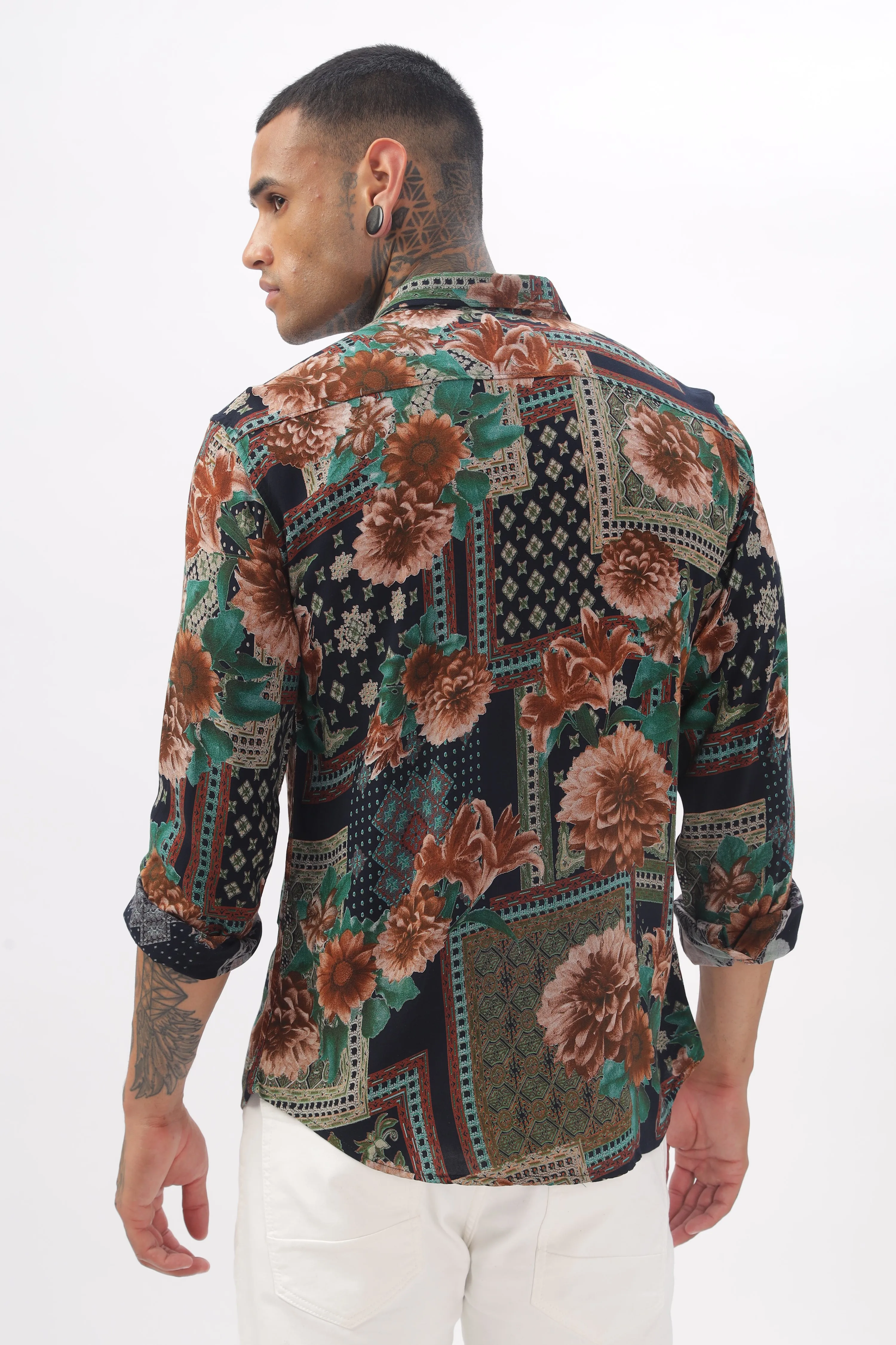 Midnight Floral Viscose Shirt