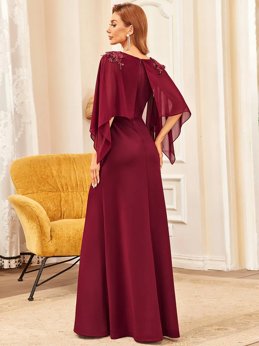 Mother of Bride Flowing Scoop Neck   Pencil Dress Size 14 Style 19701