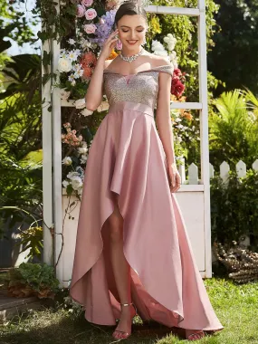 Off Shoulder High Low  Evening Gown  Size 10 Style 0063