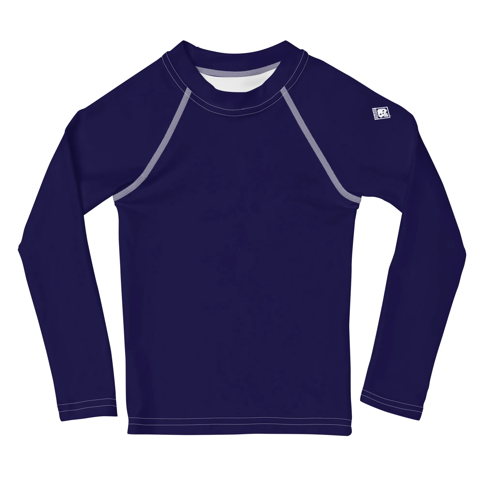 Playtime Protector: Kid's Solid Color Rash Guards for Boys - Midnight Blue