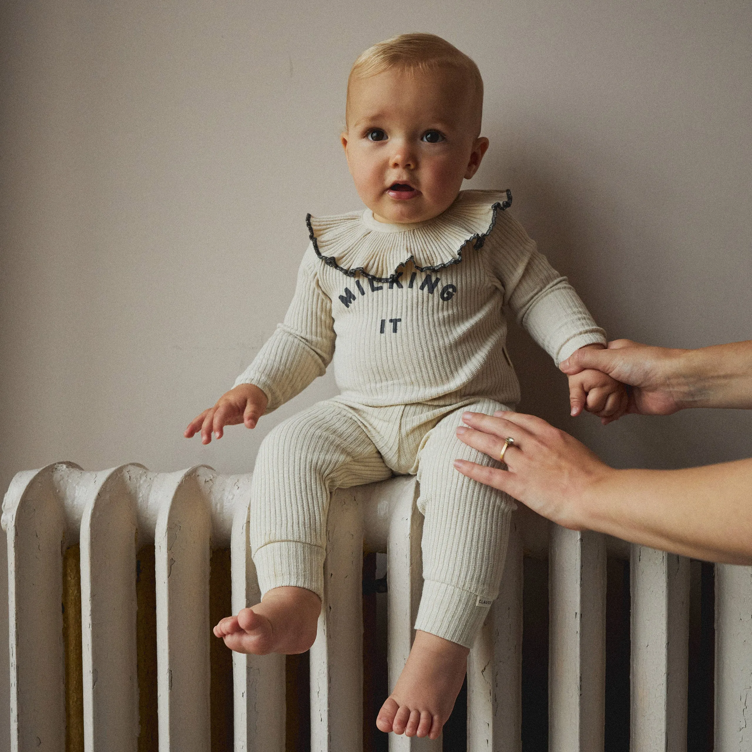 Rib Collar Bib Oat