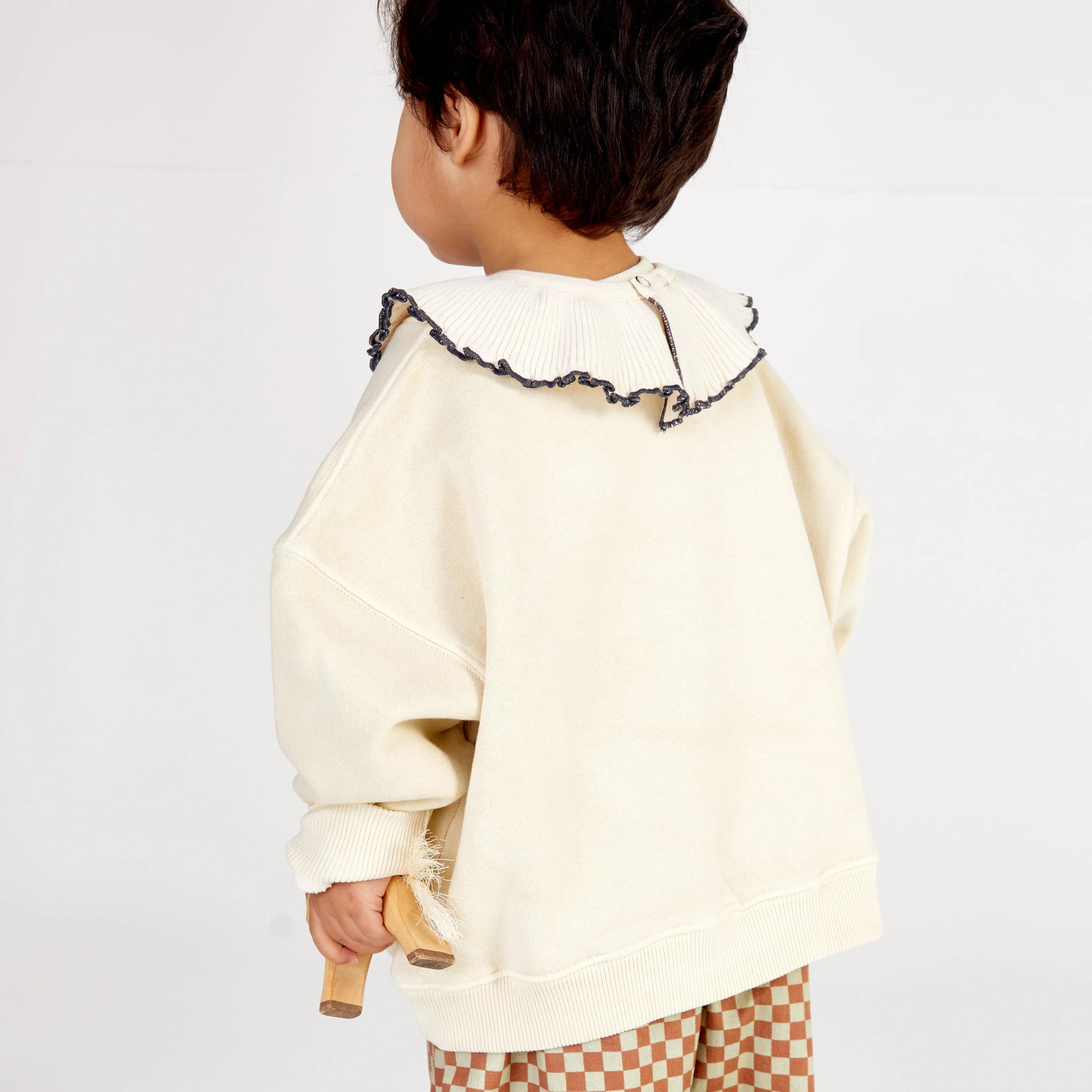Rib Collar Bib Oat