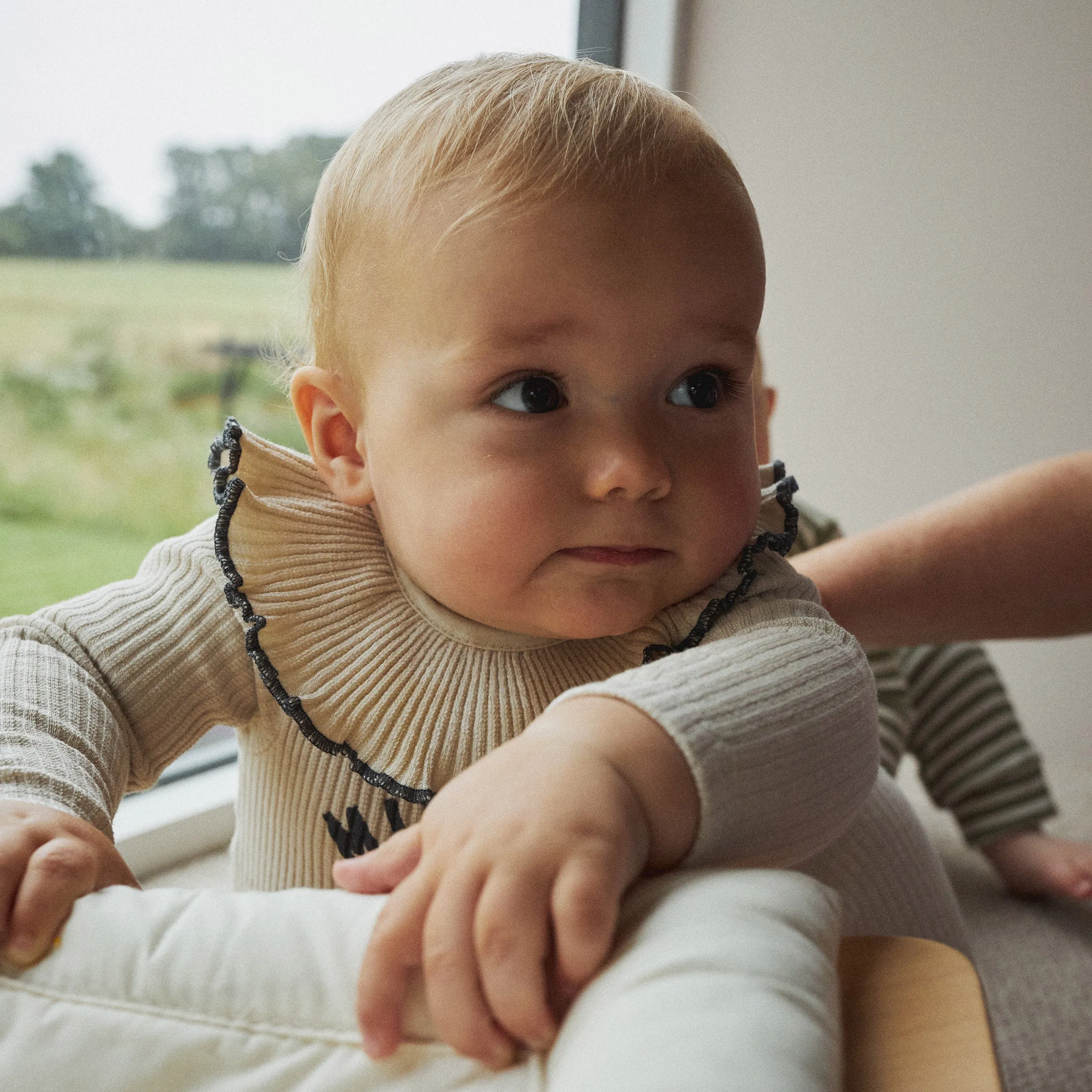 Rib Collar Bib Oat