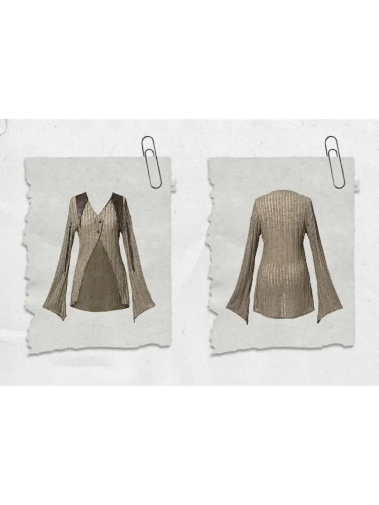Slim thin long-sleeved top knitted cardigan【s0000007669】
