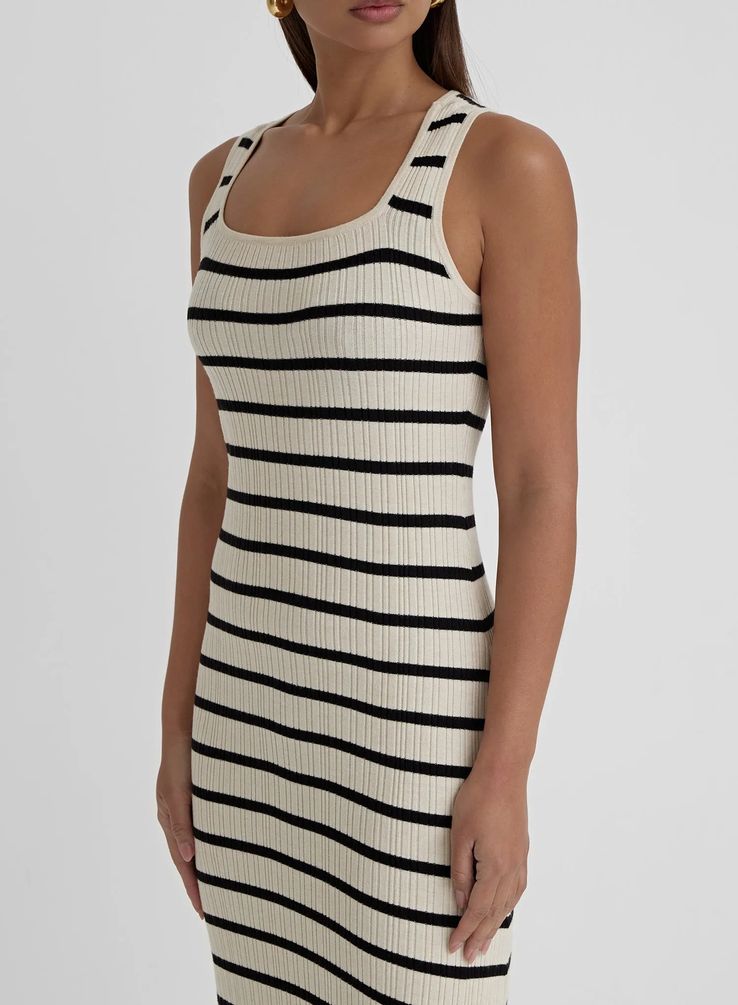 Striped Knitted Midaxi Dress- Thea