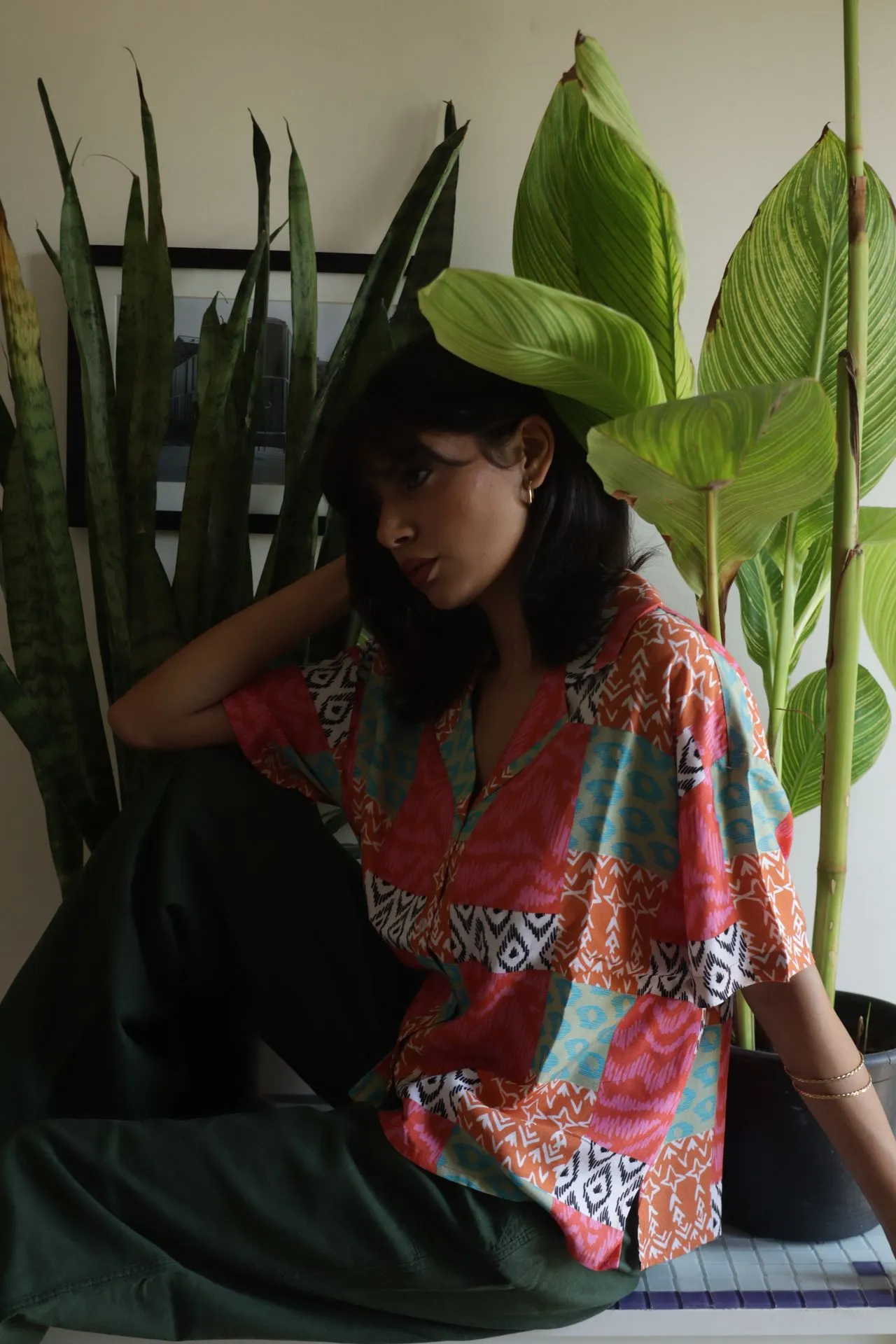 Summer Patchwork Shirt Pink