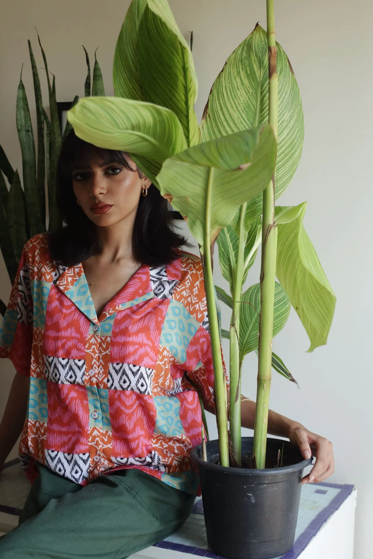 Summer Patchwork Shirt Pink
