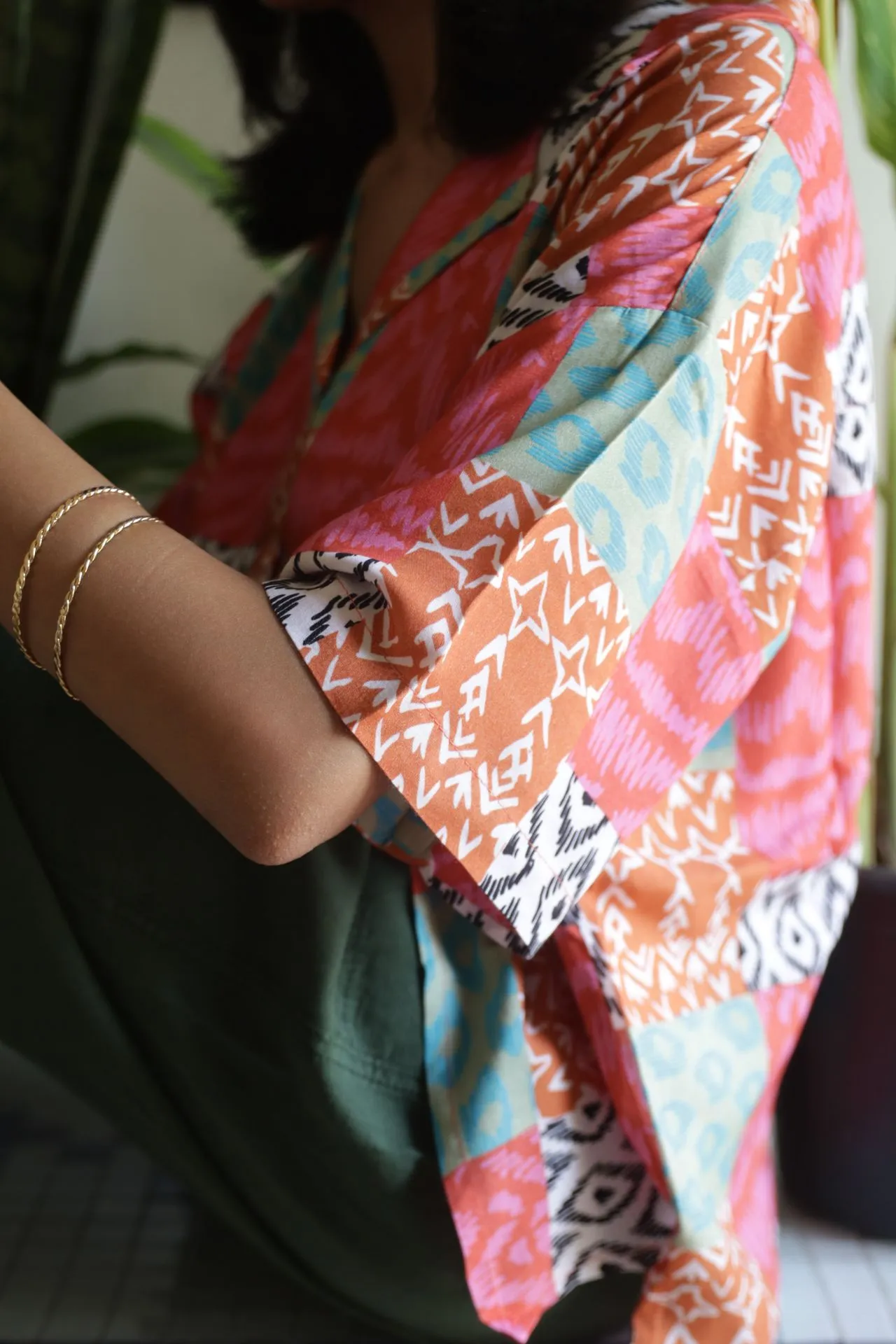 Summer Patchwork Shirt Pink