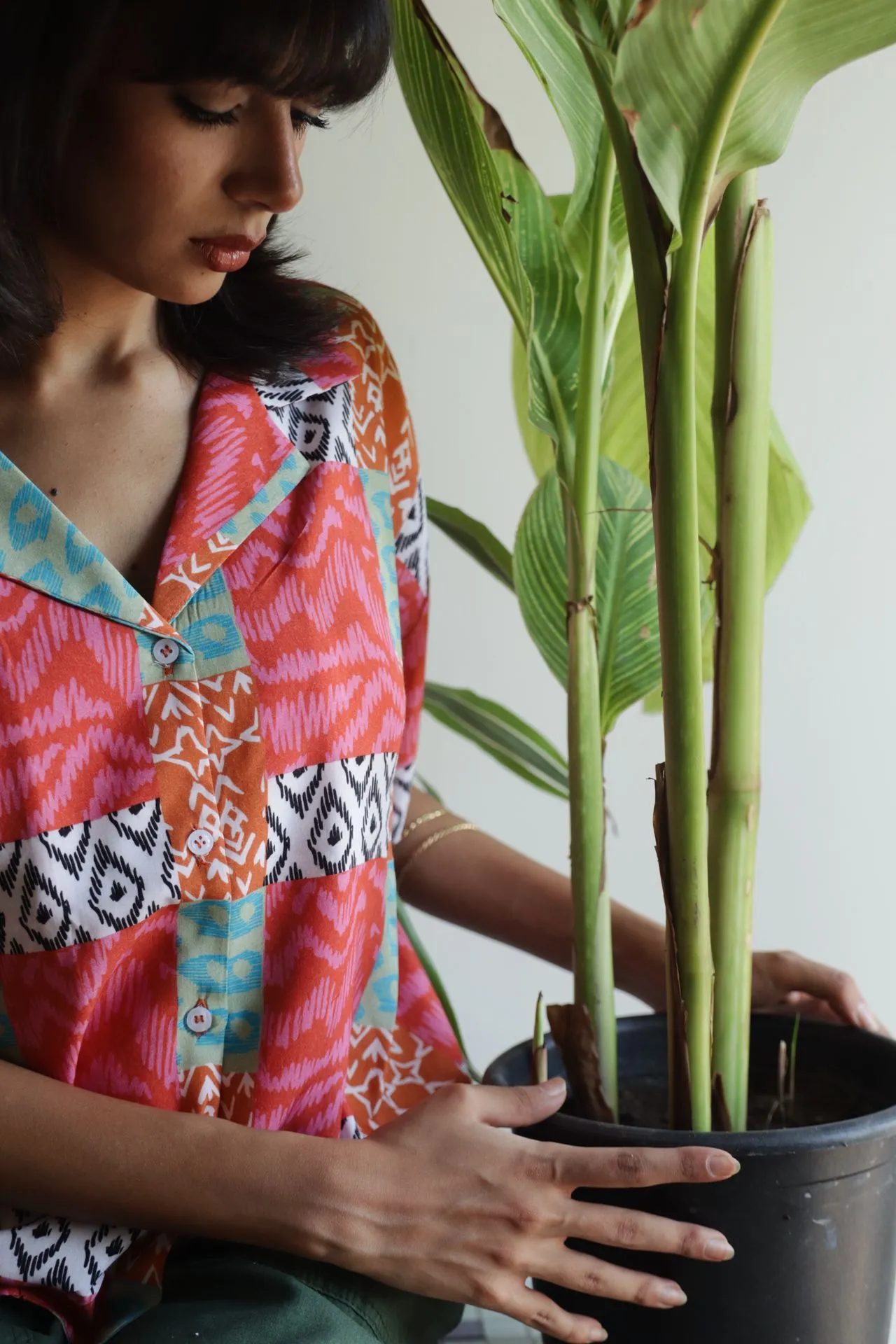 Summer Patchwork Shirt Pink