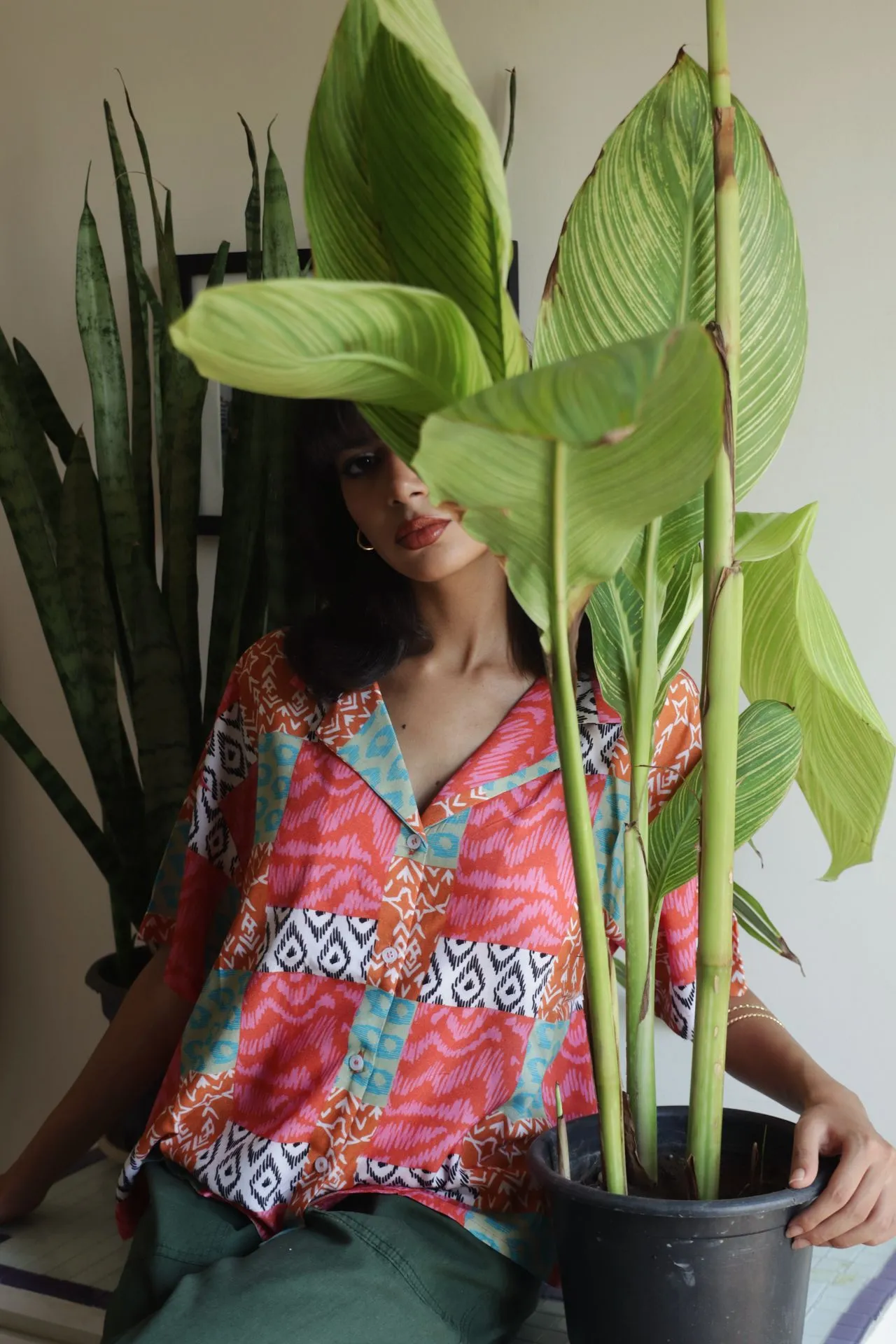 Summer Patchwork Shirt Pink
