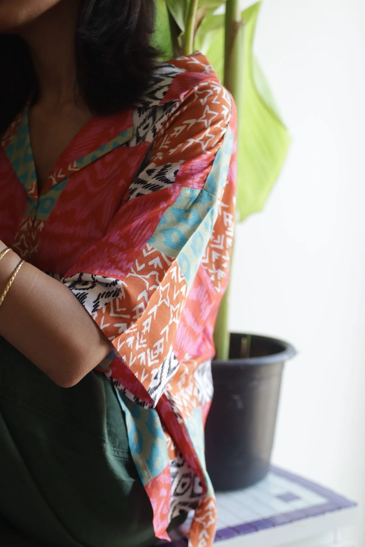 Summer Patchwork Shirt Pink