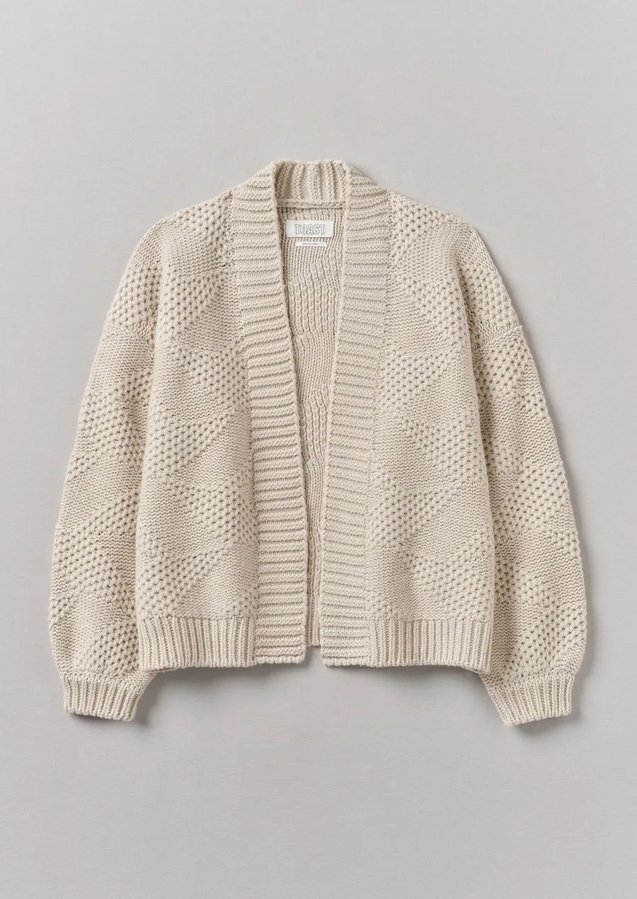 Toast | Tesselated Textured easy cardigan | Bone