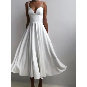 Women's Sleeveless Solid Color Open Back Maxi Dress