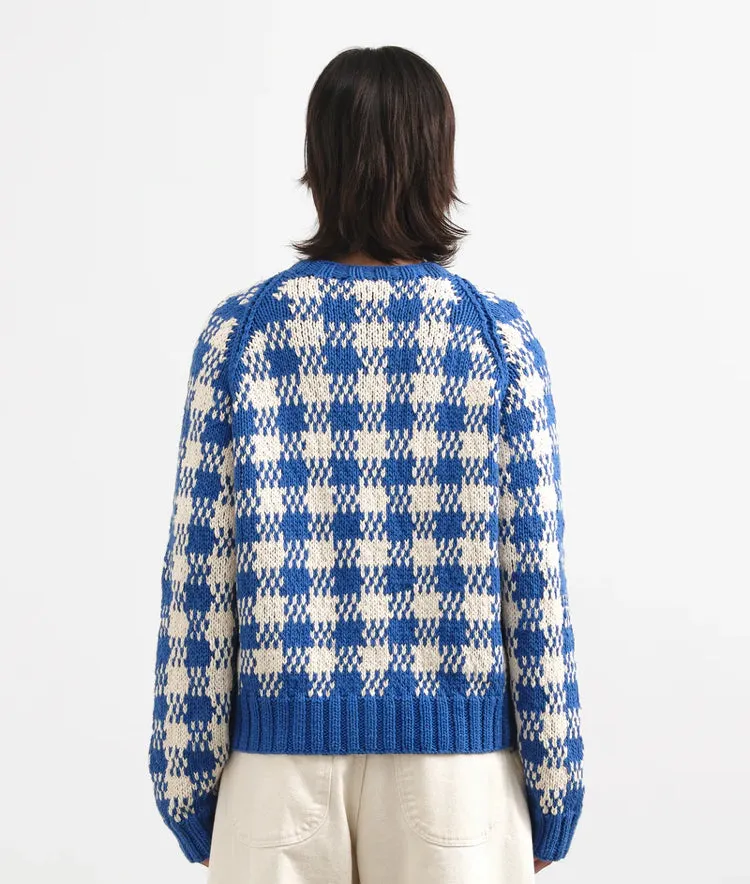 YMC | Atomic Cardigan | Blue/ecru