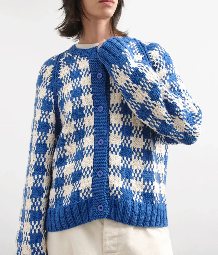 YMC | Atomic Cardigan | Blue/ecru